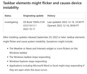 Microsoft говорит, что панель задач может быть сломана в Windows 10